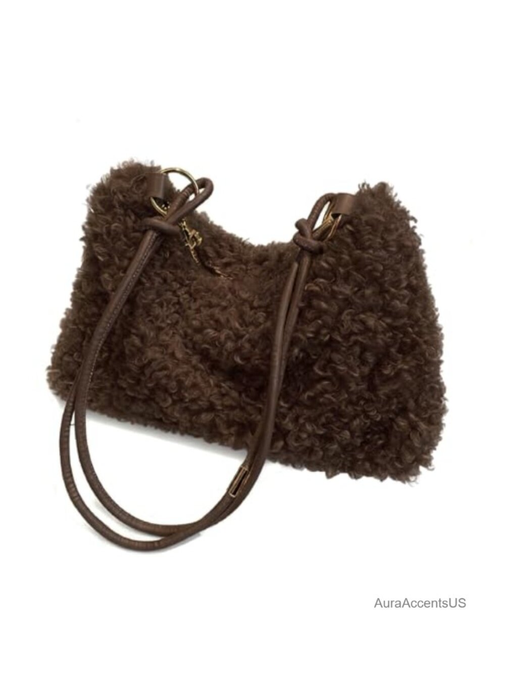 Faux Teddy Plush Tote Handbag Fluffy Shoulder Purse for Fall Winter